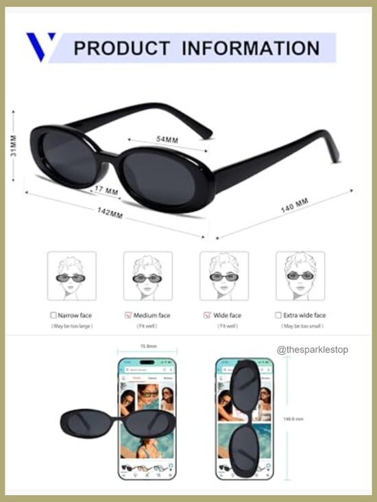 Polarized Retro Oval Sunglasses with UV400 Protection main image 5